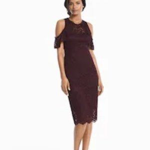 White House Black Market Cabernet Lace Dress 12